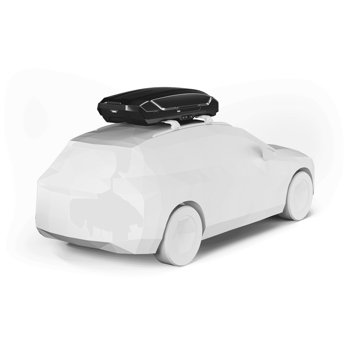 Thule Motion 3 rear three-quarter vehicle fit visualization